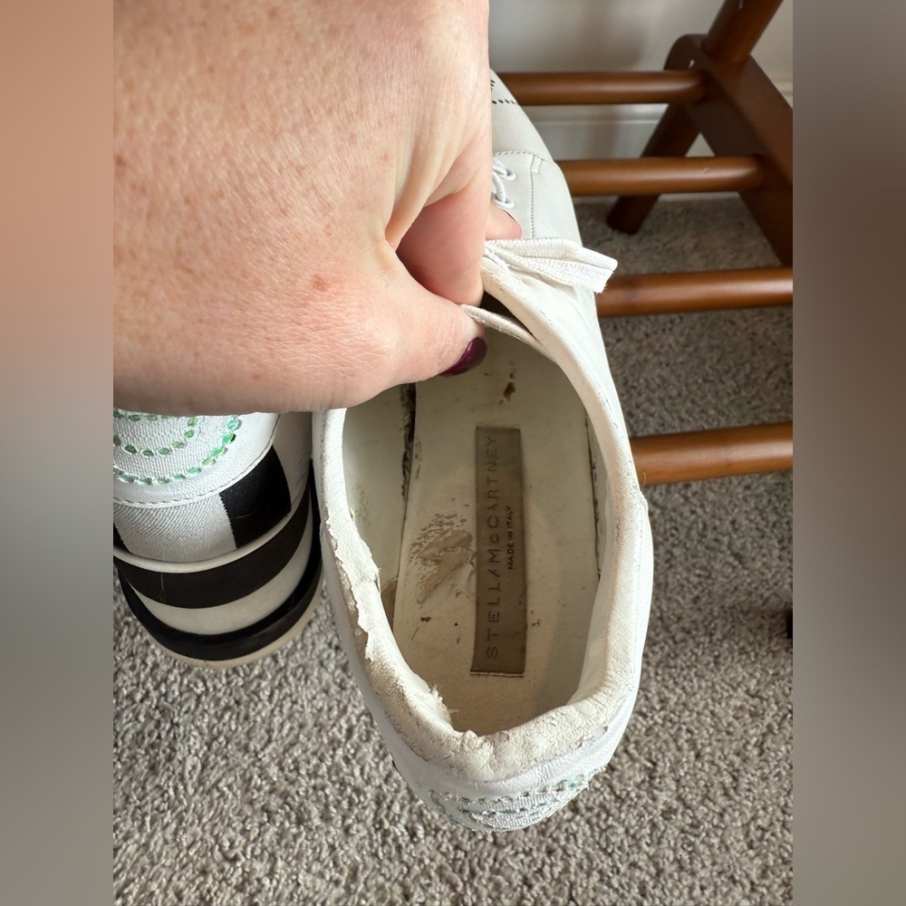 Stella McCartney White and Black Platform Sneakers - Picture 12 of 15